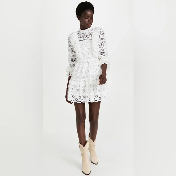 NWT Sea New York Patrizia Lace Open Back Mini Dress in White Size 6 - Picture 5 of 15